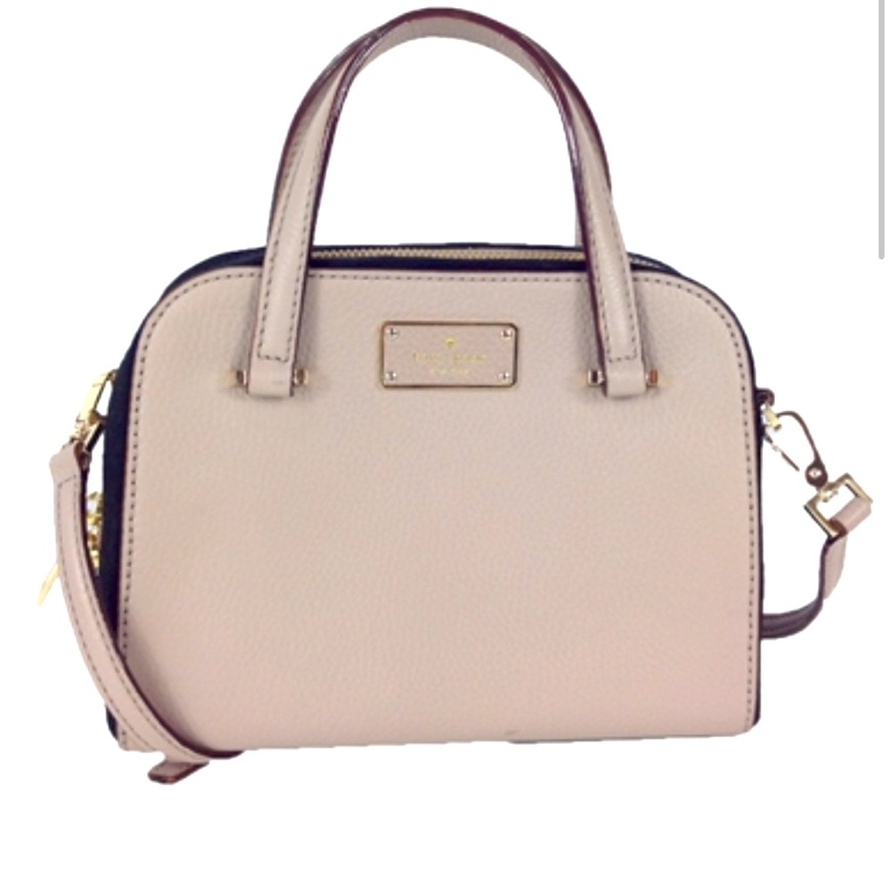Kate Spade Kay Street Pebble Leather Mini Felix Satchel, Warm Putty/Black